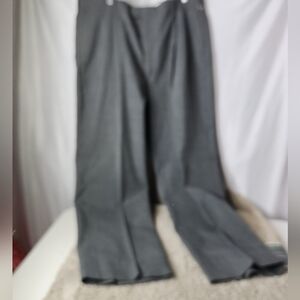 John Alexander Mens Gray USA Made Hook & Button Front 100% Wool Slacks